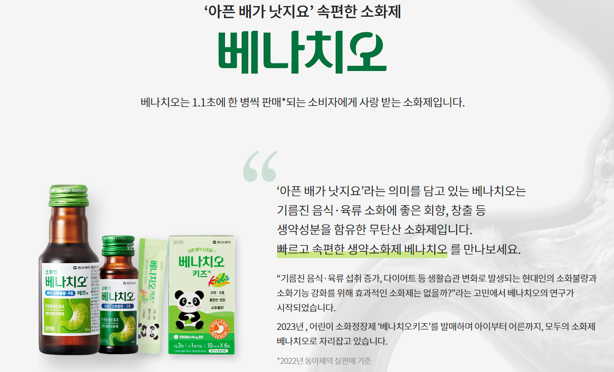 베나치오 에프액, 소화불량에 효과적인 생약성분 위운동 소화제